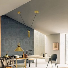 Pure Copper Modern Contemporary Nordic Style Rise and Fall Pendant Light Brass Ceiling Lamp