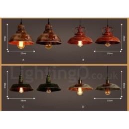 1 Light Rustic Lodge Retro Vintage Pendant Light Loft