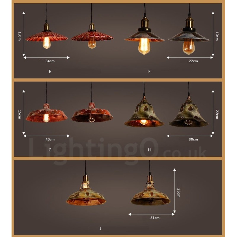 1 Light Rustic Lodge Retro Vintage Pendant Light Loft