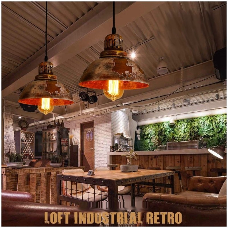 1 Light Rustic Lodge Retro Vintage Pendant Light Loft