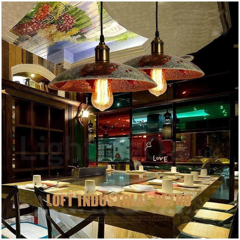 1 Light Rustic Lodge Retro Vintage Pendant Light Loft