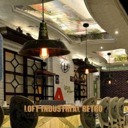 1 Light Rustic Lodge Retro Vintage Pendant Light Loft