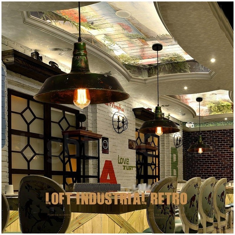 1 Light Rustic Lodge Retro Vintage Pendant Light Loft