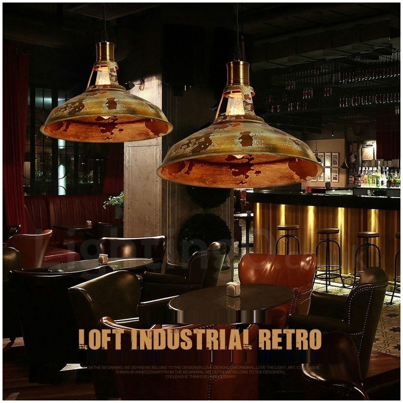 1 Light Rustic Lodge Retro Vintage Pendant Light Loft