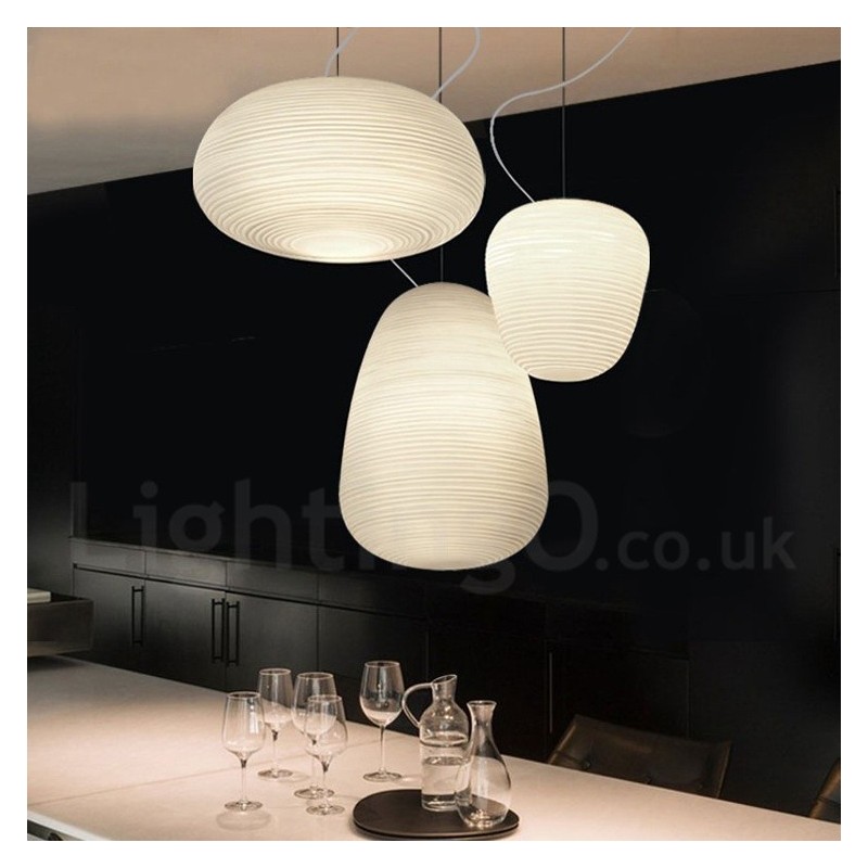 1 Light Modern Contemporary Pendant Light Ceiling Lamp with Glass Shade