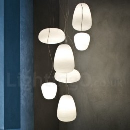 1 Light Modern Contemporary Pendant Light Ceiling Lamp with Glass Shade