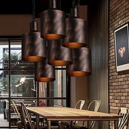 Chandelier Rustic Lodge Drum Metal Pendant Light