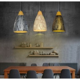 1 Light Cement Modern Contemporary Pendant Light Ceiling Lamp