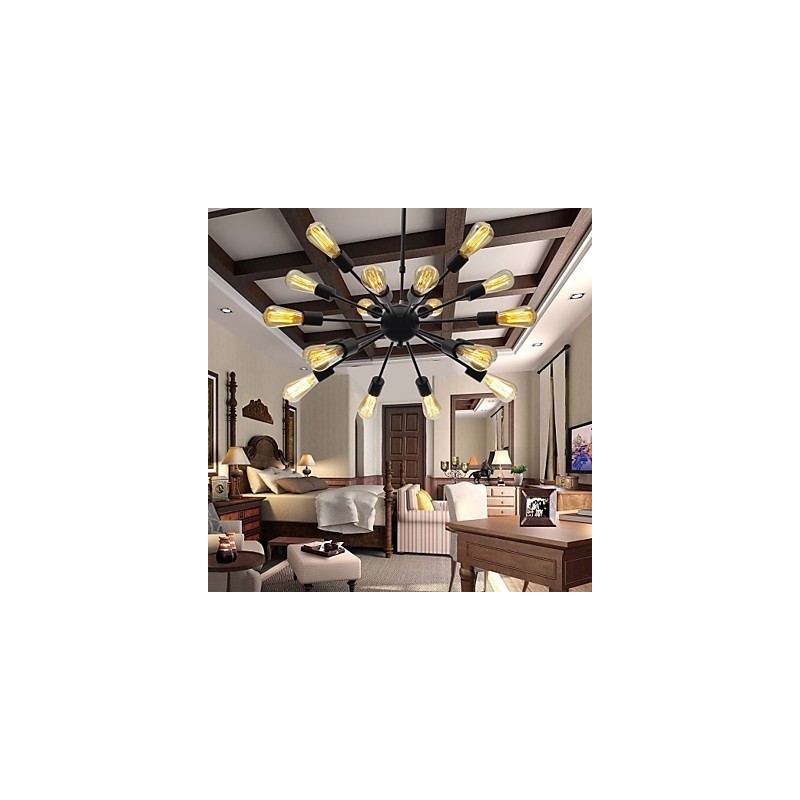 North American Style Minimalist Radial 18 Light Chandelier
