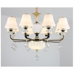 Modern Contemporary Retro Luxury Crystal Pendant Lamp Chandelier with Glass Shade