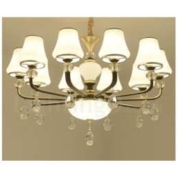 Modern Contemporary Retro Luxury Crystal Pendant Lamp Chandelier with Glass Shade