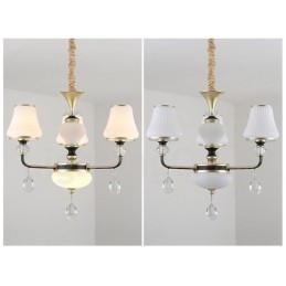 Modern Contemporary Retro Luxury Crystal Pendant Lamp Chandelier with Glass Shade