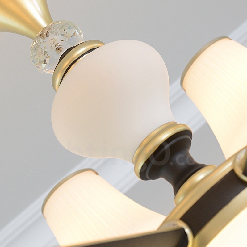 Modern Contemporary Retro Luxury Crystal Pendant Lamp Chandelier with Glass Shade