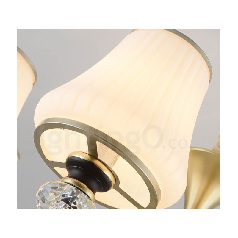 Modern Contemporary Retro Luxury Crystal Pendant Lamp Chandelier with Glass Shade