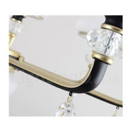 Modern Contemporary Retro Luxury Crystal Pendant Lamp Chandelier with Glass Shade