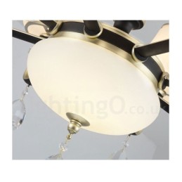 Modern Contemporary Retro Luxury Crystal Pendant Lamp Chandelier with Glass Shade