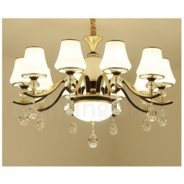 Modern Contemporary Retro Luxury Crystal Pendant Lamp Chandelier with Glass Shade