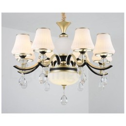 Modern Contemporary Retro Luxury Crystal Pendant Lamp Chandelier with Glass Shade