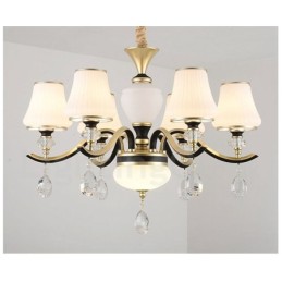 Modern Contemporary Retro Luxury Crystal Pendant Lamp Chandelier with Glass Shade