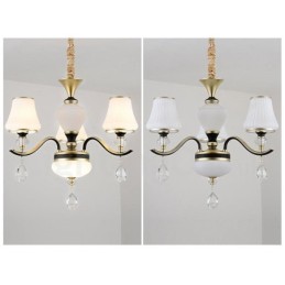 Modern Contemporary Retro Luxury Crystal Pendant Lamp Chandelier with Glass Shade