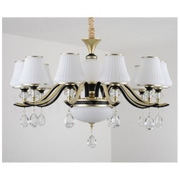 Modern Contemporary Retro Luxury Crystal Pendant Lamp Chandelier with Glass Shade