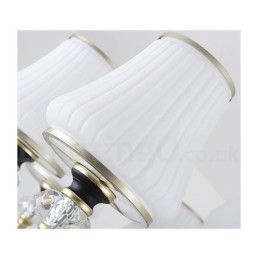 Modern Contemporary Retro Luxury Crystal Pendant Lamp Chandelier with Glass Shade