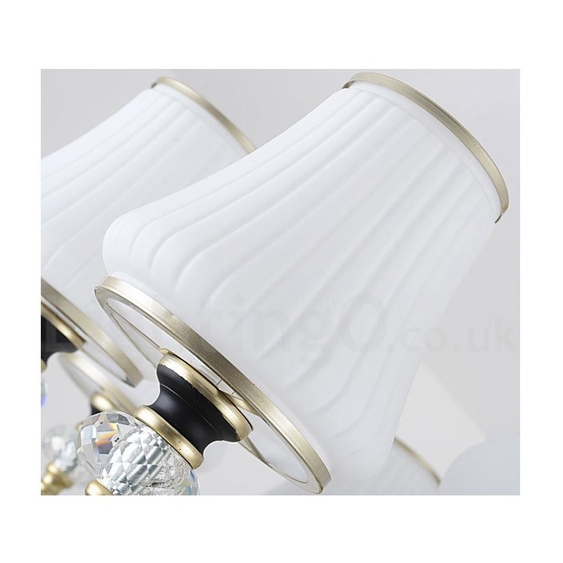 Modern Contemporary Retro Luxury Crystal Pendant Lamp Chandelier with Glass Shade