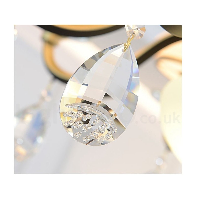 Modern Contemporary Retro Luxury Crystal Pendant Lamp Chandelier with Glass Shade