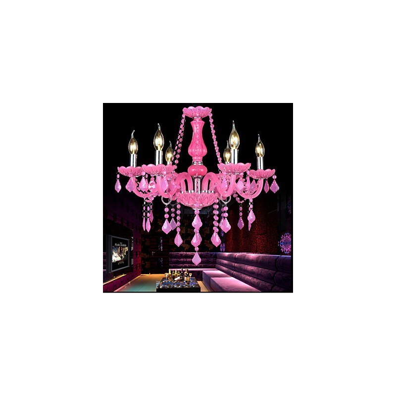 Coffee lamp Project Light Candle Crystal Hanging Lamp Pink