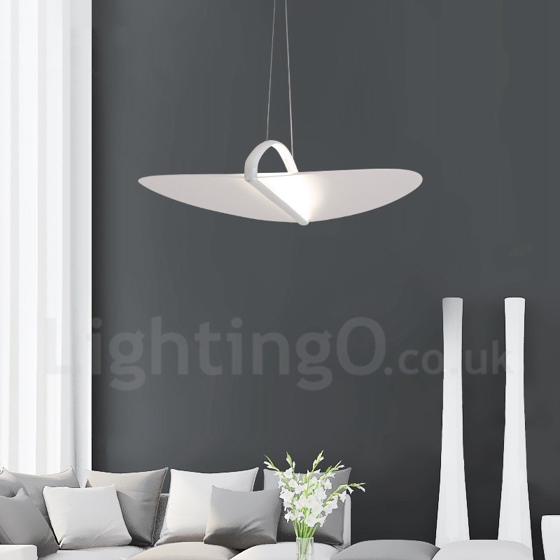 Modern Contemporary 1 Light Acrylic Pendant Light with Steel Shade