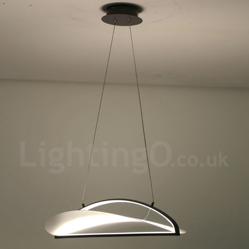 Modern Contemporary 1 Light Acrylic Pendant Light with Steel Shade