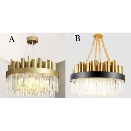 Modern Contemporary 16 Light Steel Pendant Light with Crystal Shade