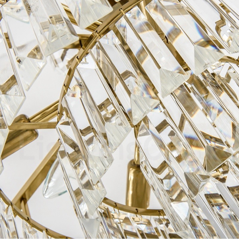 Modern Contemporary 9 Light Steel Pendant Light with Crystal Shade