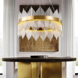 Modern Contemporary Light Steel Pendant Light with Glass Shade