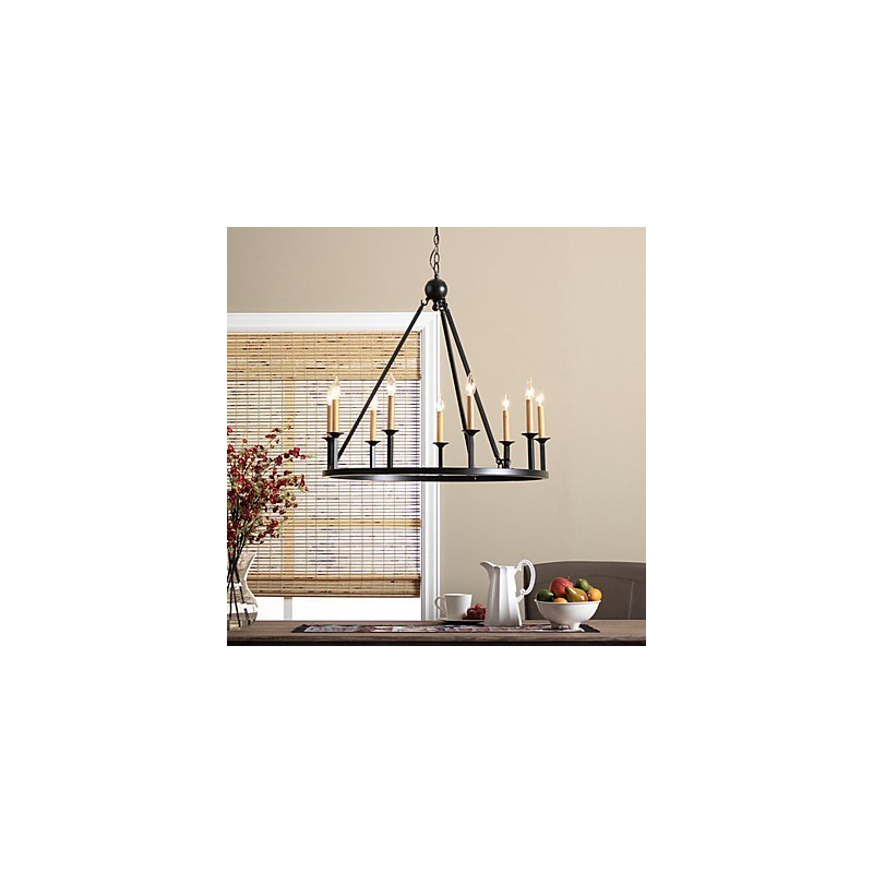 Country Mini Style Painting Metal Chandelier
