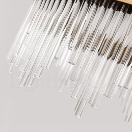 Modern Contemporary Light Steel Pendant Light with Glass Shade