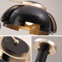 Modern Contemporary 5 Light Steel Chandelier with Acrylic Shade