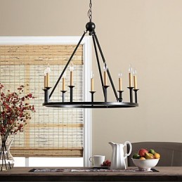 Country Mini Style Painting Metal Chandelier