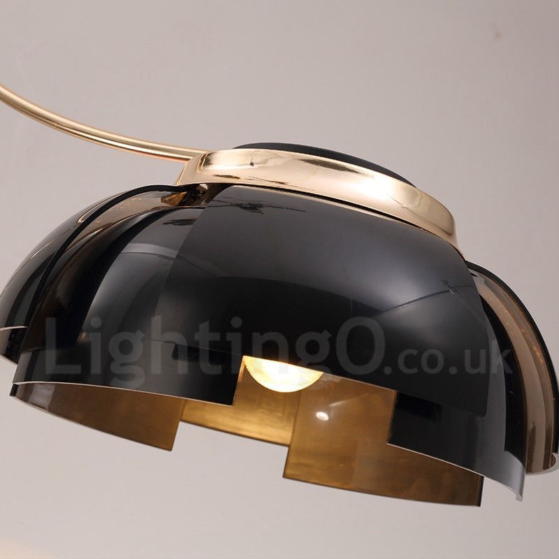 Modern Contemporary 5 Light Steel Chandelier with Acrylic Shade