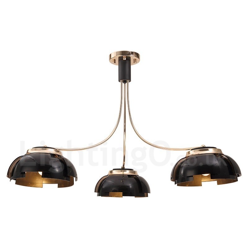 Modern Contemporary 3 Light Steel Chandelier with Acrylic Shade