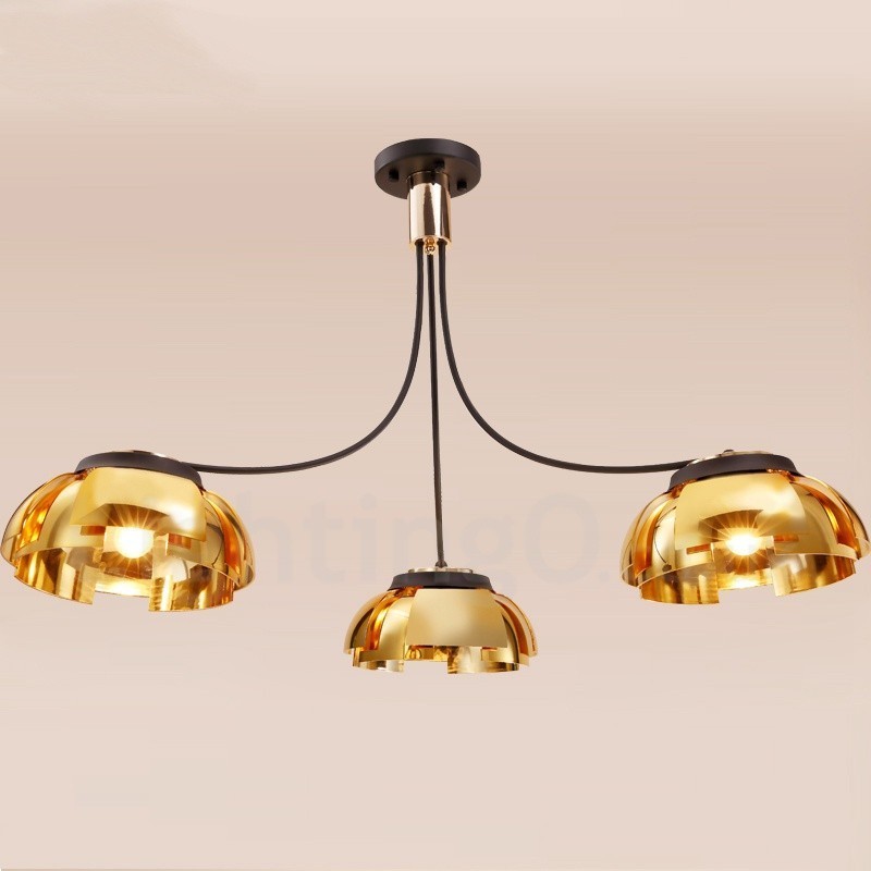 Modern Contemporary 3 Light Steel Chandelier with Acrylic Shade