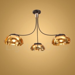 Modern Contemporary 3 Light Steel Chandelier with Acrylic Shade