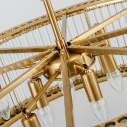 Modern Contemporary 8 Light Steel Pendant Light with Crystal Acrylic Shade