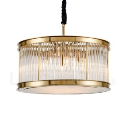 Modern Contemporary 8 Light Steel Pendant Light with Crystal Acrylic Shade