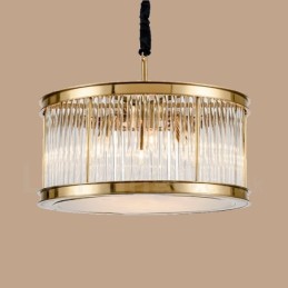 Modern Contemporary 8 Light Steel Pendant Light with Crystal Acrylic Shade