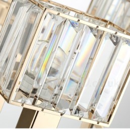 Modern Contemporary 10 Light Steel Pendant Light with Crystal Shade