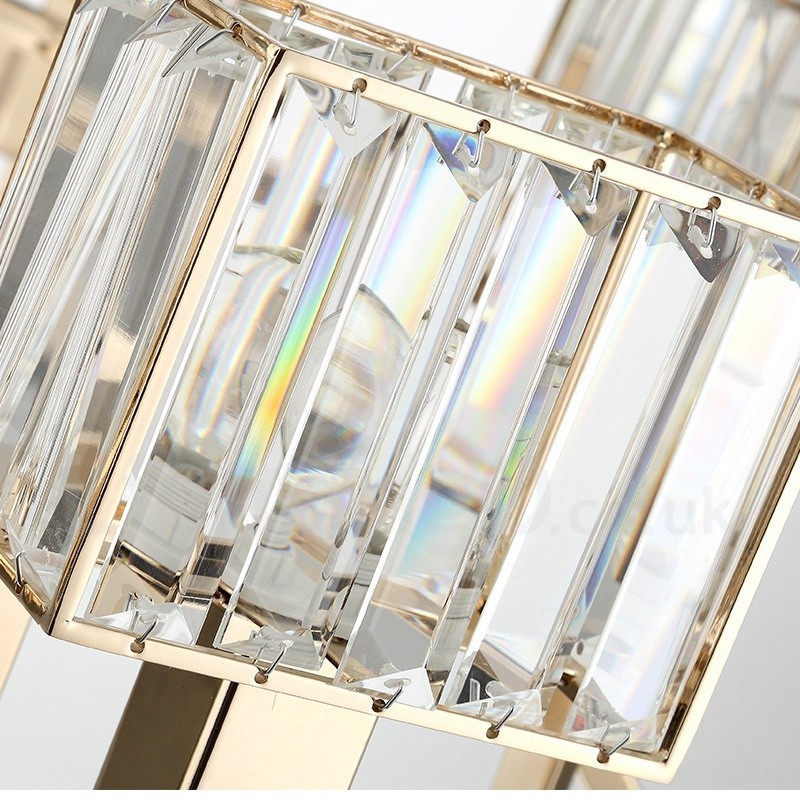 Modern Contemporary 10 Light Steel Pendant Light with Crystal Shade