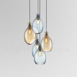 Modern Contemporary 1 Light Glass Pendant Light with Glass Shade