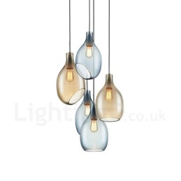 Modern Contemporary 1 Light Glass Pendant Light with Glass Shade