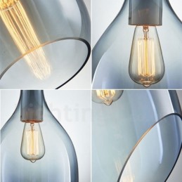 Modern Contemporary 1 Light Glass Pendant Light with Glass Shade